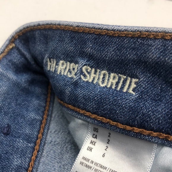 AMERICAN EAGLE HI-RISE SHORTIE JEANS SHORTS 2/26 ⭐️ - Picture 2 of 11
